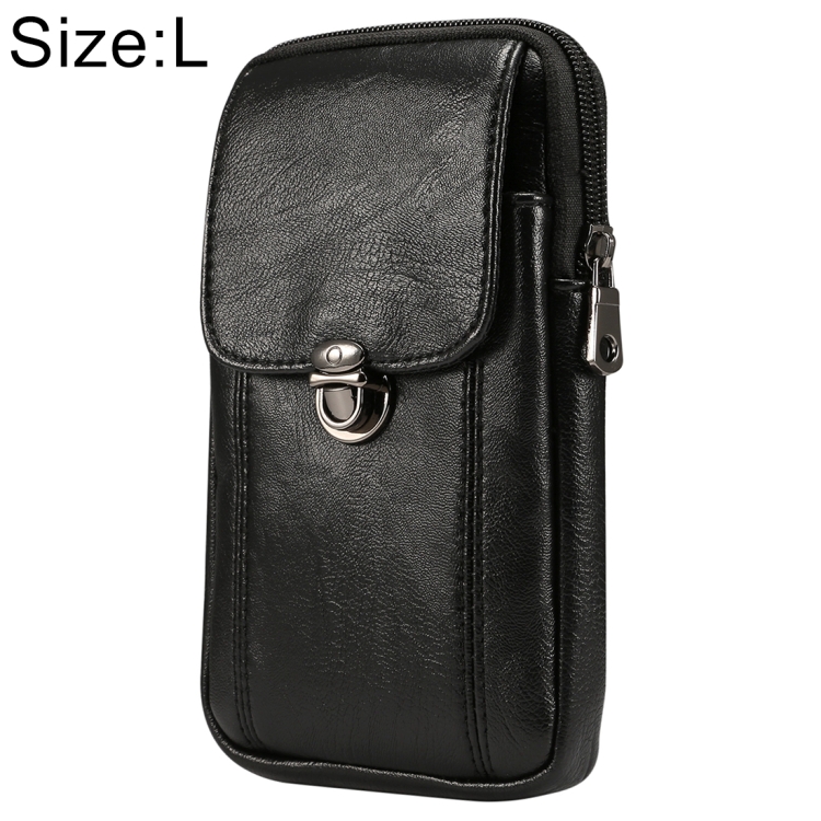 

Men Litchi Texture PU Universal Phone Vertical Waist Bag, Size: L, For iPhone, Samsung, Galaxy Note9, Huawei, Xiaomi, HTC, Sony, Lenovo and other 6.3~6.5 inch Smartphones(Black)