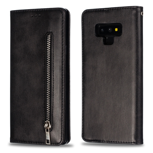 

Calf Texture Zipper Magnetic Horizontal Flip Leather Case for Galaxy Note9, with Wallet & Holder & Card Slots (Black)