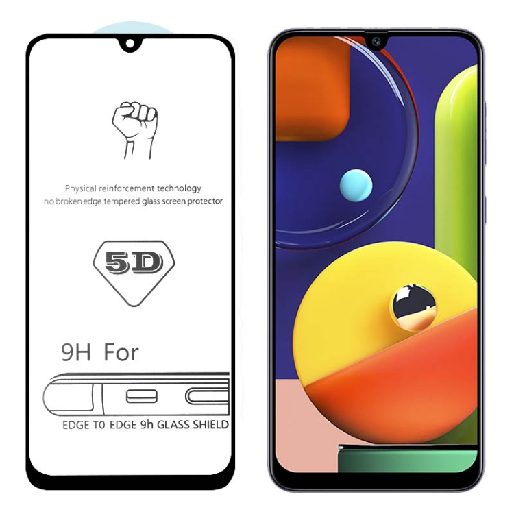 

For Galaxy A50s 9H 5D Full Glue Full Screen Tempered Glass Film
