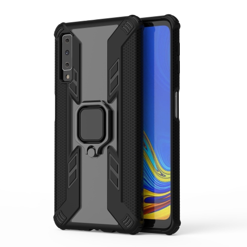 

Iron Warrior Shockproof PC + TPU Protective Case for Galaxy A7 (2018), with Ring Holder(Black)