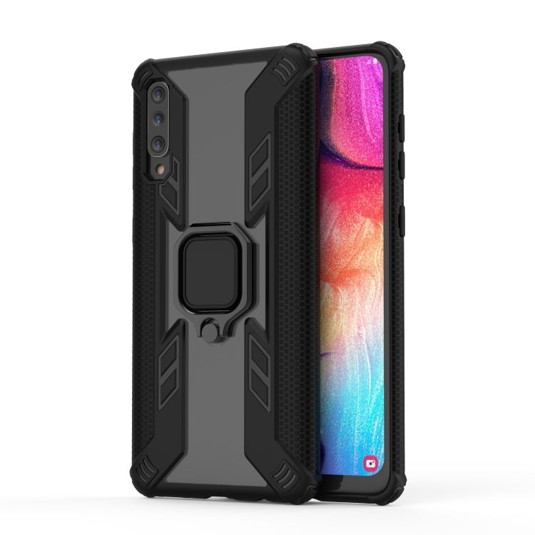 

Iron Warrior Shockproof PC + TPU Protective Case for Galaxy A50, with Ring Holder(Black)