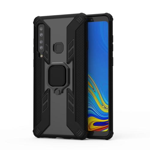 

Iron Warrior Shockproof PC + TPU Protective Case for Galaxy A9 (2018), with Ring Holder(Black)