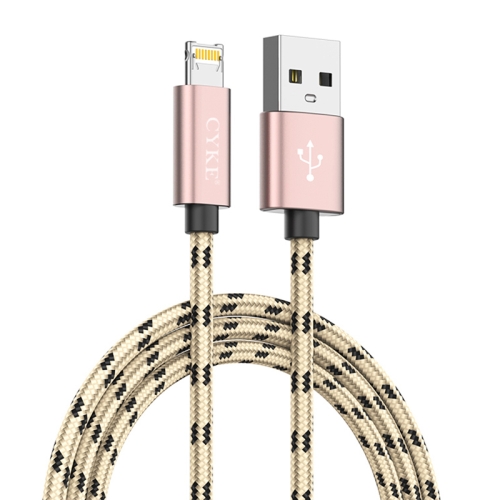 

CYKE 2.4A 2 in 1 8 Pin + Micro USB Nylon Braided Charging Transmission Data Cable(Gold)