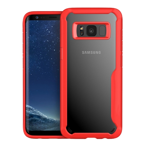 

For Galaxy S8 Transparent PC + TPU Full Coverage Shockproof Protective Back Case (Red)