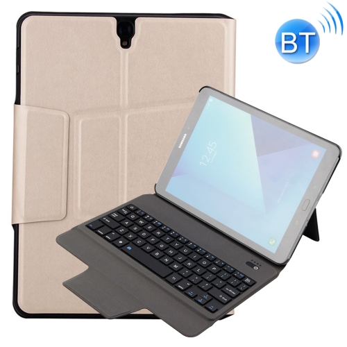 

T1082 For Galaxy Tab S3 9.7 T820 / T825 Ultra-thin Light Bluetooth Keyboard Leather Case with Holder (Gold)
