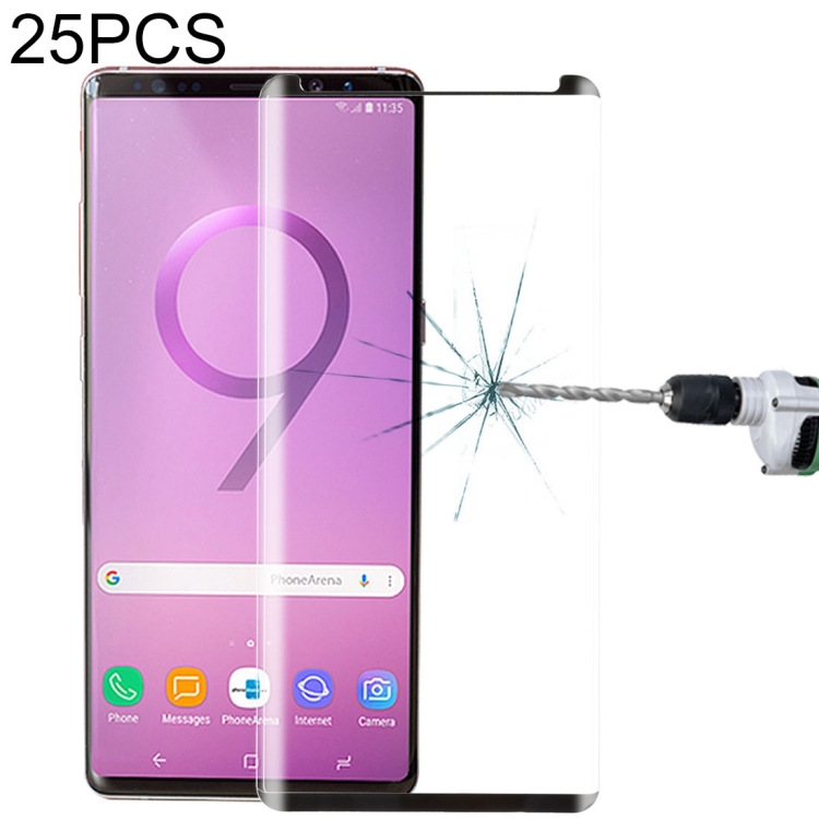 

25 PCS Case Friendly Edge Glue Tempered Glass Film for Galaxy Note 9