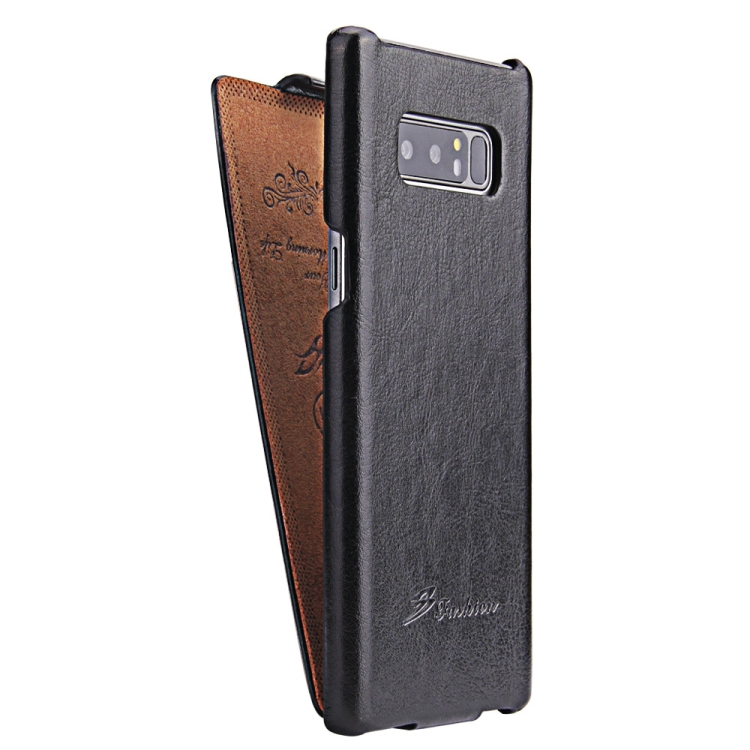 

Fierre Shann Retro Oil Wax Texture Vertical Flip PU Leather Case for Galaxy Note 8(Black)