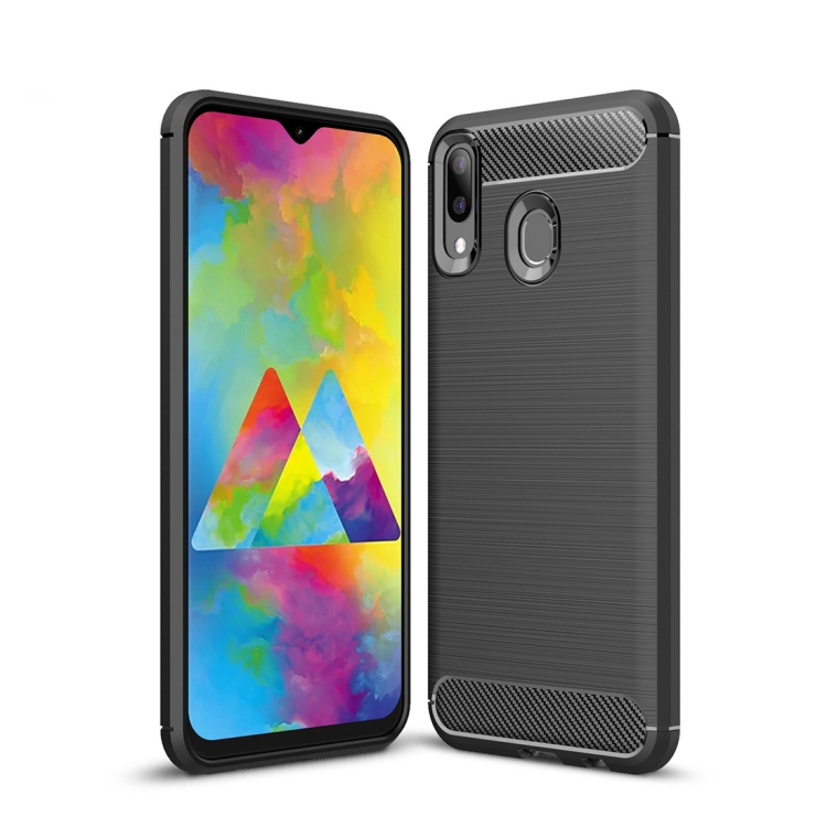 

Brushed Texture Carbon Fiber Shockproof TPU Case forGalaxy M20(Black)