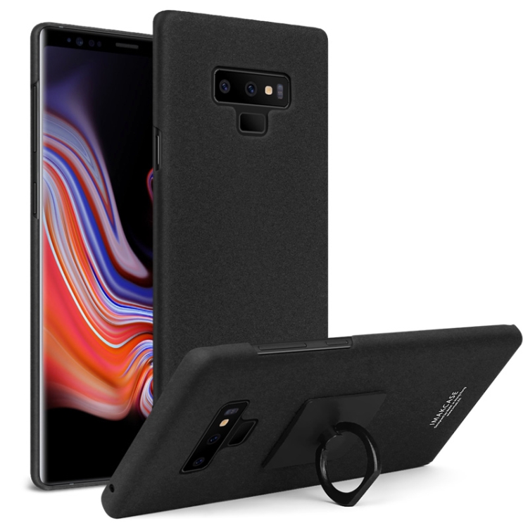 

IMAK Matte Touch Cowboy PC Case for Galaxy Note9, with Holder & Screen Sticker (Black)