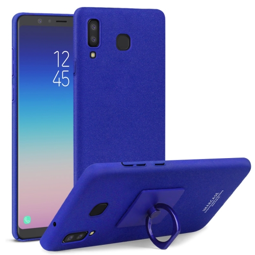 

IMAK Matte Touch Cowboy PC Case for Galaxy A8 Star (A9 Star), with Holder & Screen Sticker (Blue)