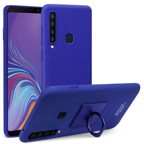 

IMAK Matte Touch Cowboy PC Case for Galaxy A9 (2018) / A9s, with Holder & Screen Sticker (Blue)