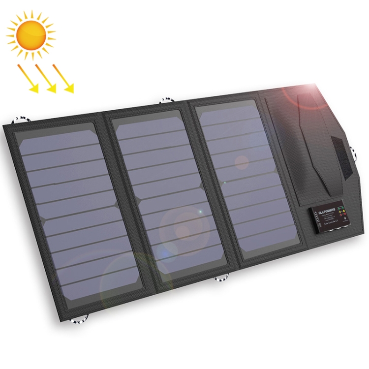 

ALLPOWERS Solar Battery Charger Portable 5V 15W Dual USB+ Type-C Portable Solar Panel Charger Outdoors Foldable Solar Panel