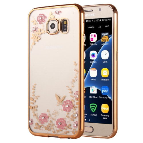 

For Galaxy S7 / G930 Flowers Patterns Electroplating Soft TPU Protective Cover Case