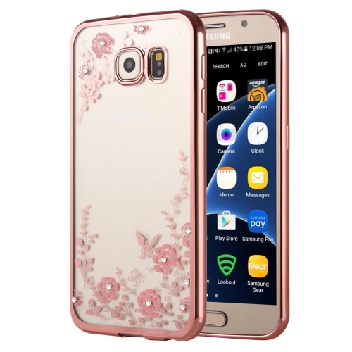 

For Galaxy S7 / G930 Flowers Patterns Electroplating Soft TPU Protective Cover Case