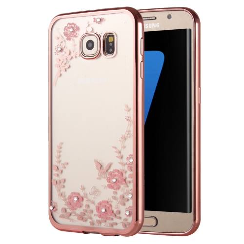 

For Galaxy S7 Edge / G935 Flowers Patterns Electroplating Soft TPU Protective Cover Case