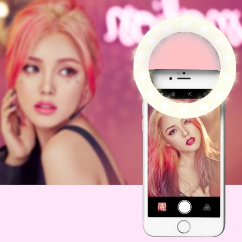 

RK14 Anchor Beauty Artifact 3 Levels of Brightness Selfie Flash Light with 33 LED Lights, For iPhone, Galaxy, Huawei, Xiaomi, LG, HTC and Other Smart Phones(Pink)