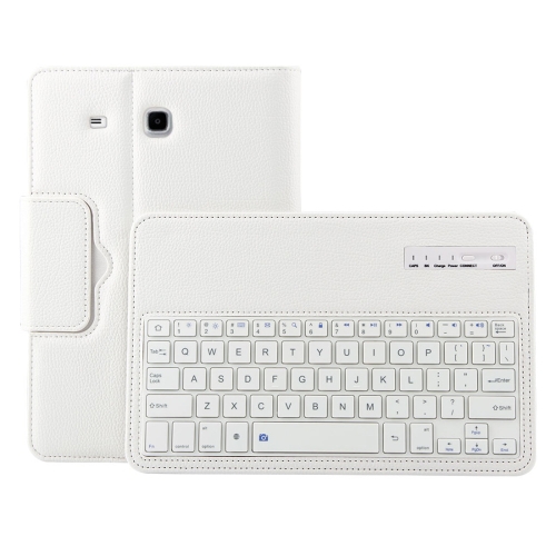 

For Galaxy Tab E 9.6 / T560 2 in 1 Detachable Bluetooth Keyboard Litchi Texture Leather Tablet Case with Holder(White)