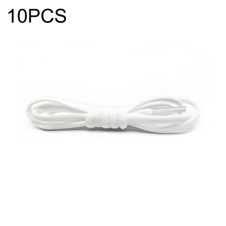 

10 PCS Stretch Spandex Non Binding Elastic Shoe Laces (White)