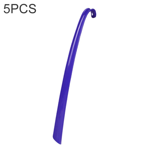 

5 PCS 017 Hangable Shoe Puller Plastic Long Curved Hook Shoehorn(Blue)