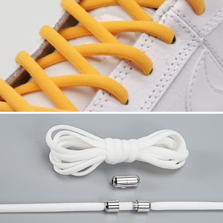 

10 Pairs Elastic Metal Buckle without Tying Shoelaces(White)