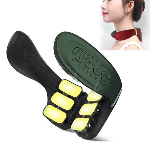 

6-head Cervical Spine Shoulder Massager Electric Pulse Home Intelligent Neck Protector, Intelligent Voice Key Style (Green)