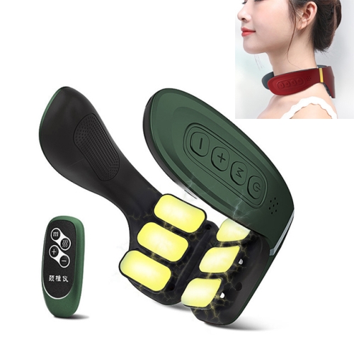 

6-head Cervical Spine Shoulder Massager Electric Pulse Home Intelligent Neck Protector, Intelligent Voice Remote Control Style (Green)