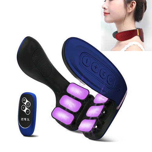 

6-head Cervical Spine Shoulder Massager Electric Pulse Home Intelligent Neck Protector, Intelligent Voice Remote Control Style (Blue)