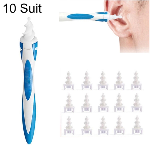 

10 Suit Smart Swab Plastic Ear Cleaner Earwax Removal Tool with 15 Replacement Parts