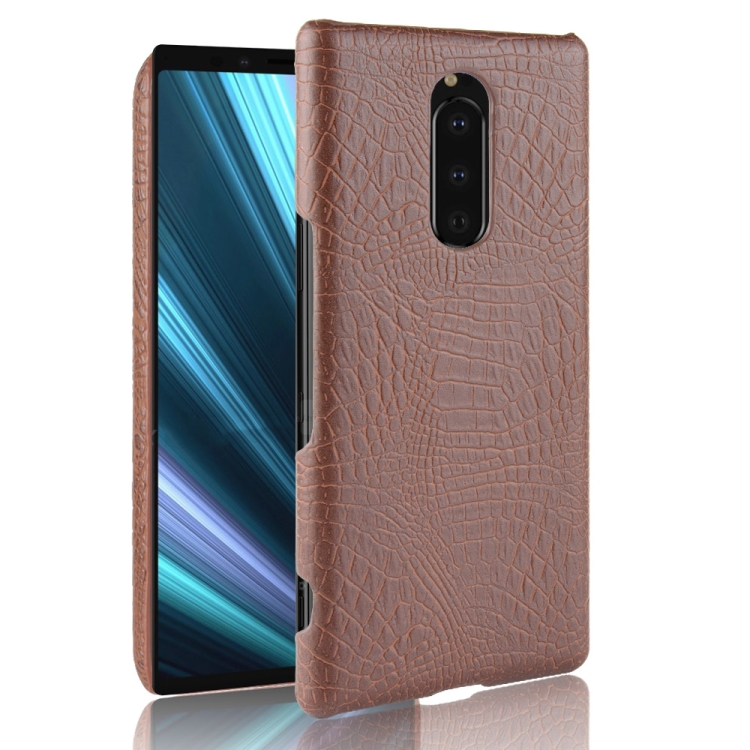 

Shockproof Crocodile Texture PC + PU Case for Sony Xperia 1 (Brown)