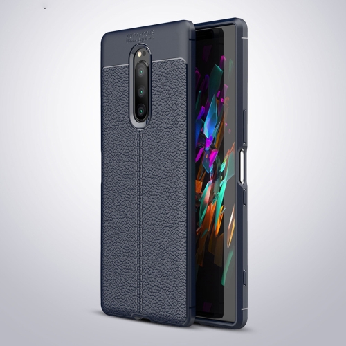 

Litchi Texture TPU Shockproof Case for Sony Xperia XZ4 / Xperia 1 (Navy Blue)