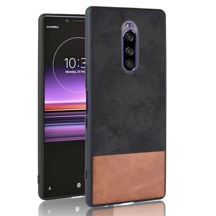 

Shockproof Color Matching Denim PC + PU + TPU Protective Case for Sony Xperia 1 (Black)
