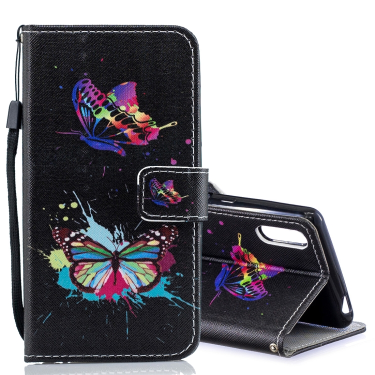 

Colored Butterfly Pattern Horizontal Flip Leather Case for Sony Xperia L3, with Holder & Card Slots & Wallet