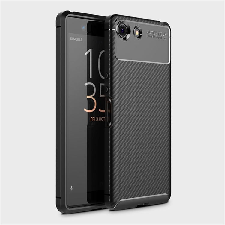 

Carbon Fiber Texture Shockproof TPU Case for Sony Xperia XZ4 Compact (Black)