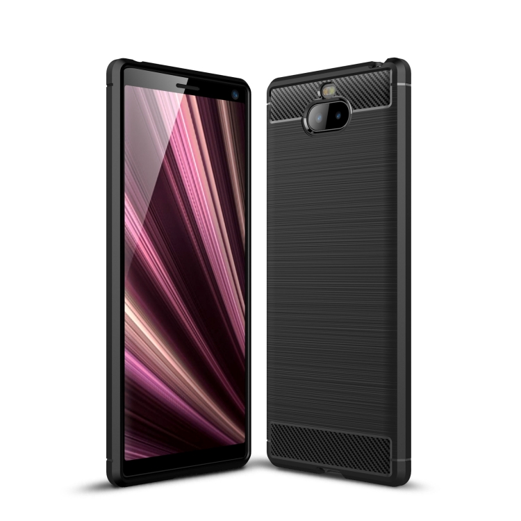 

Brushed Texture Carbon Fiber Soft TPU Case for Sony Xperia 10 Plus(Black)