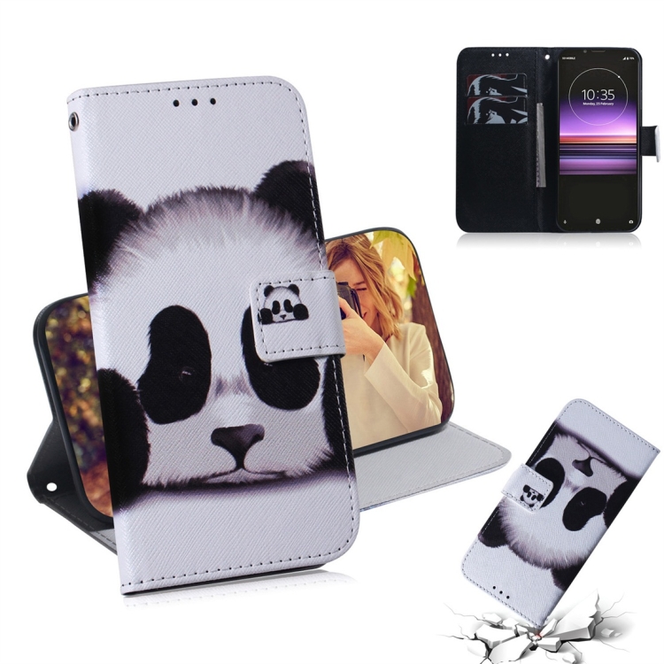 

Panda Pattern Coloured Drawing Horizontal Flip Leather Case for Sony Xperia 1, with Holder & Card Slots & Wallet