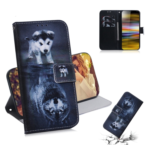 

Wolf and Dog Pattern Coloured Drawing Horizontal Flip Leather Case for Sony Xperia 10 Plus, with Holder & Card Slots & Wallet