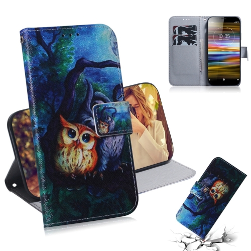 

Oil Painting Owl Pattern Coloured Drawing Horizontal Flip Leather Case for Sony Xperia L3, with Holder & Card Slots & Wallet