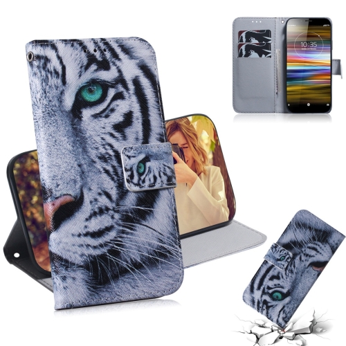 

Tiger Pattern Coloured Drawing Horizontal Flip Leather Case for Sony Xperia L3, with Holder & Card Slots & Wallet