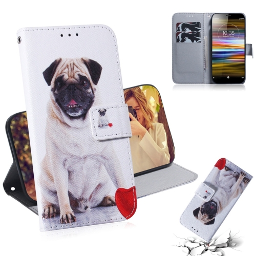 

Pug Pattern Coloured Drawing Horizontal Flip Leather Case for Sony Xperia L3, with Holder & Card Slots & Wallet