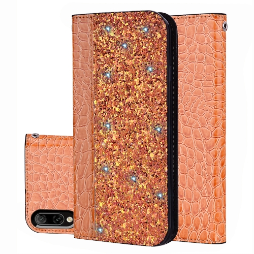 

Crocodile Texture Glitter Powder Horizontal Flip Leather Case for Sony Xperia L3, with Card Slots & Holder (Orange)