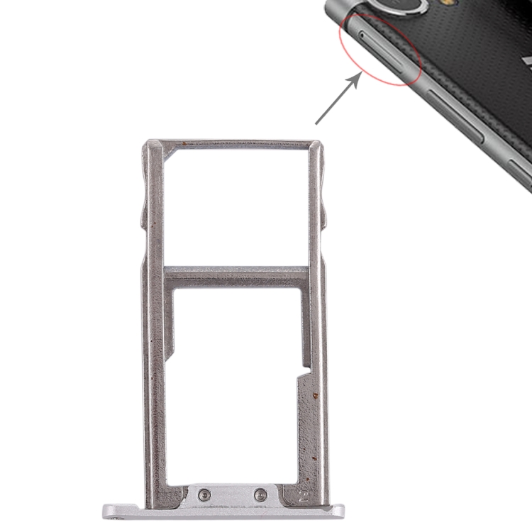 

SIM Card Tray + Micro SD Card Tray for Blackberry Keyone (Silver)