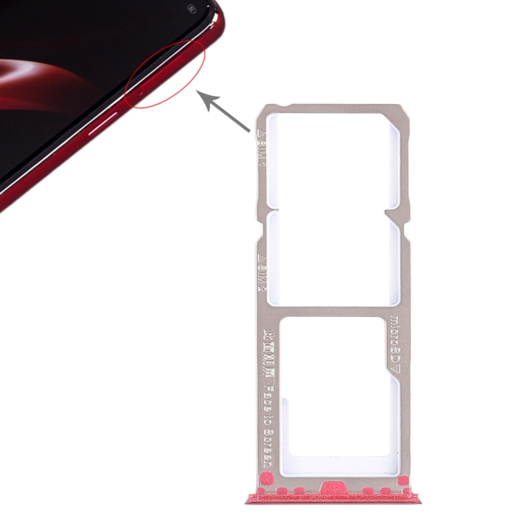 

2 x SIM Card Tray + Micro SD Card Tray for OPPO A3(Red)