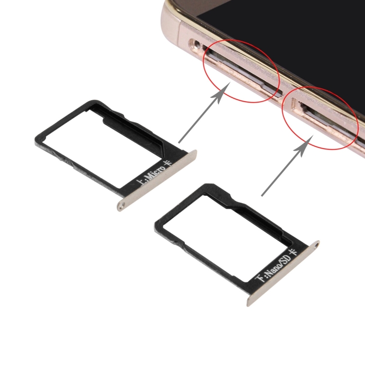 

For Huawei Mate 7 SIM Card Tray and Micro SD Card Tray(Gold)