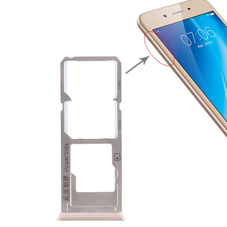 

2 x SIM Card Tray + Micro SD Card Tray for Vivo Y53(Gold)