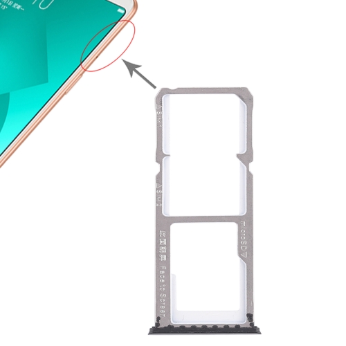 

2 x SIM Card Tray + Micro SD Card Tray for OPPO A83(Black)
