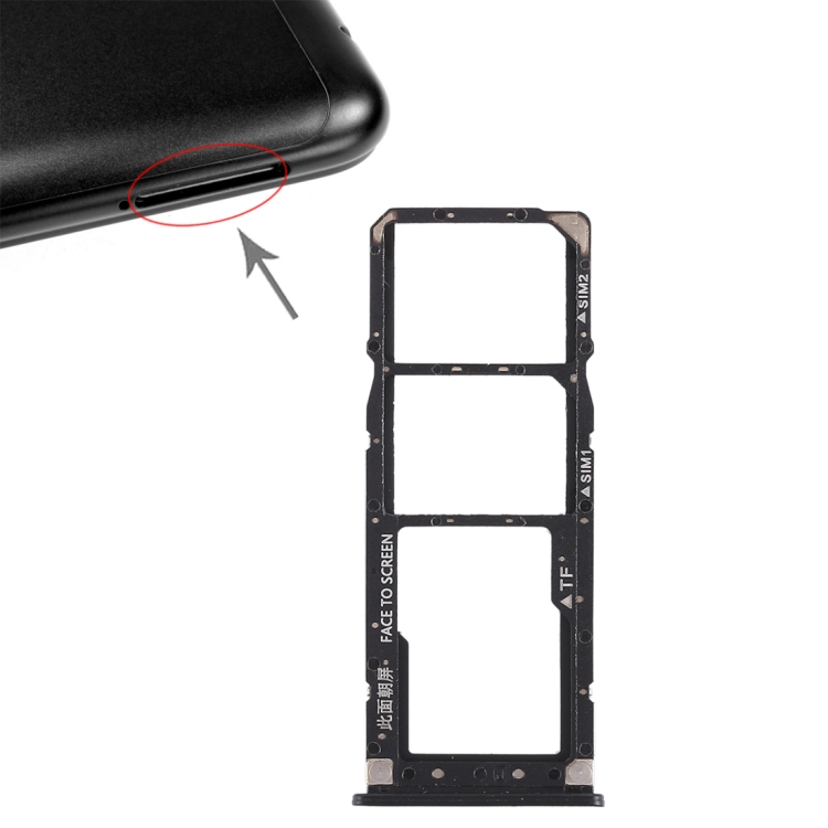 

2 x SIM Card Tray + Micro SD Card Tray for Xiaomi Redmi 6 Pro(Black)