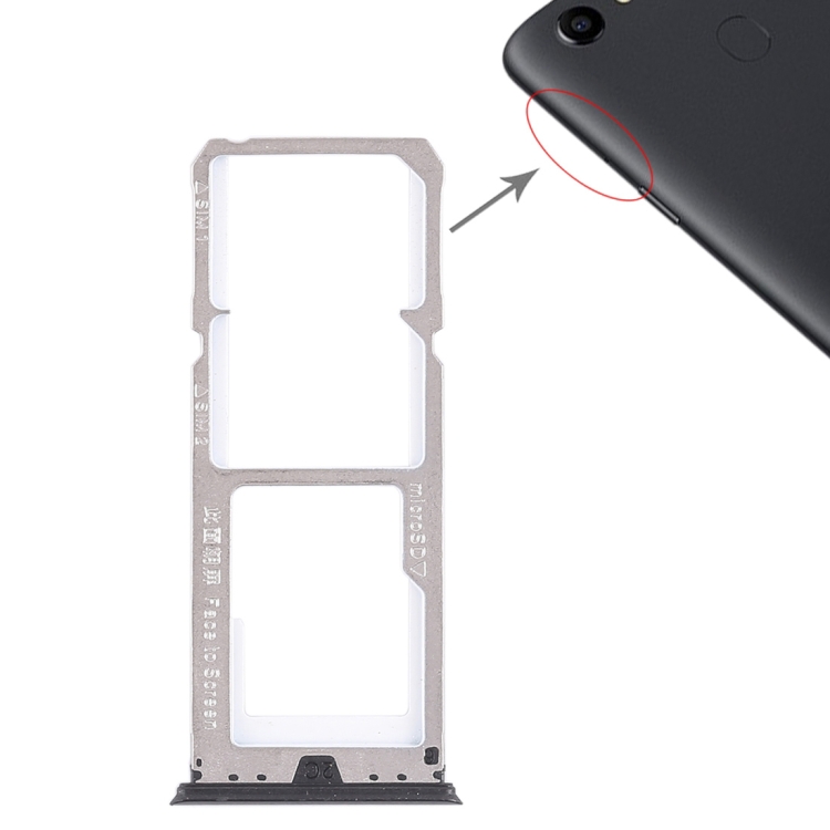 

2 x SIM Card Tray + Micro SD Card Tray for OPPO A73 / F5(Black)