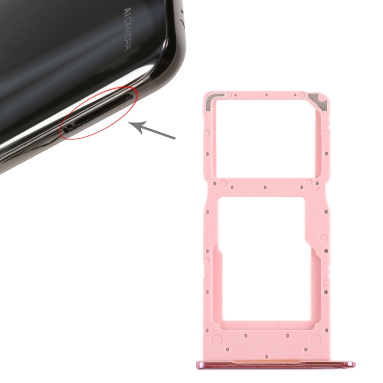 

SIM Card Tray + SIM Card Tray / Micro SD Card Tray for Huawei Honor 10 Lite / P smart (2019)(Pink)