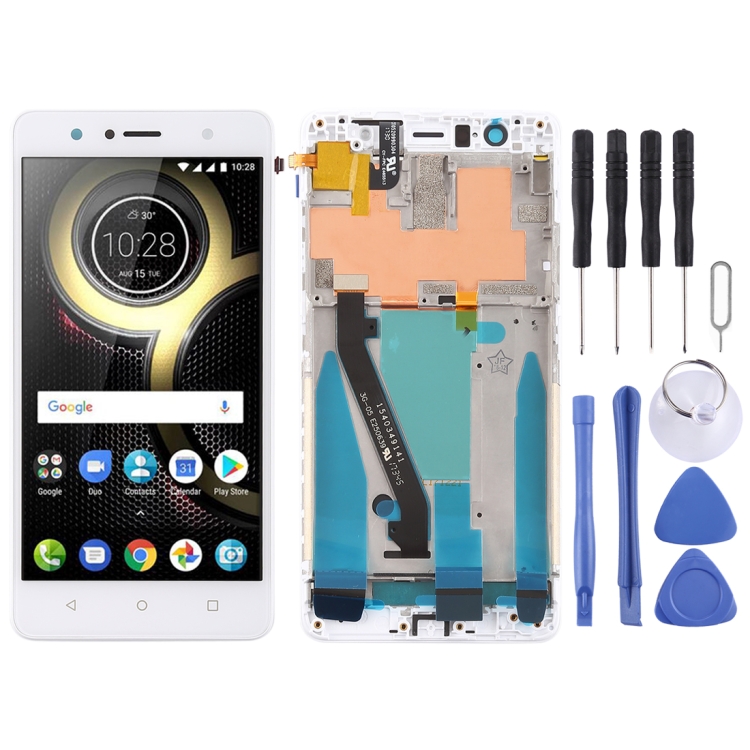 

LCD Screen and Digitizer Full Assembly with Frame for Lenovo K8 Plus (White)