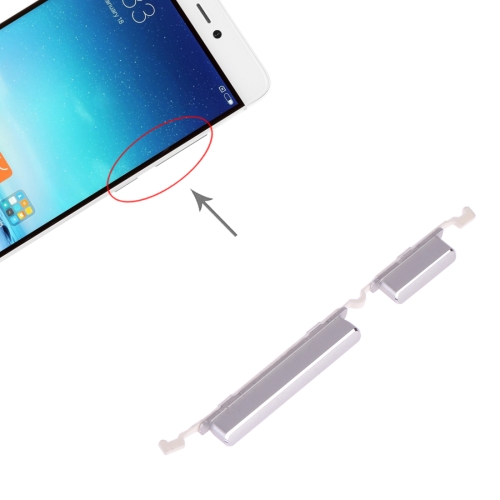 

Power Button and Volume Control Button for Xiaomi Mi 5s (Silver)